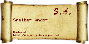 Sreiber Andor névjegykártya